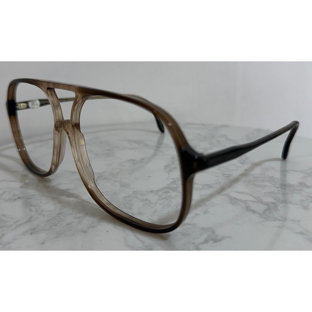 ALTA MODA 1119 Aviator Eyeglass Frames 64-18 Brown Hand Made Italy